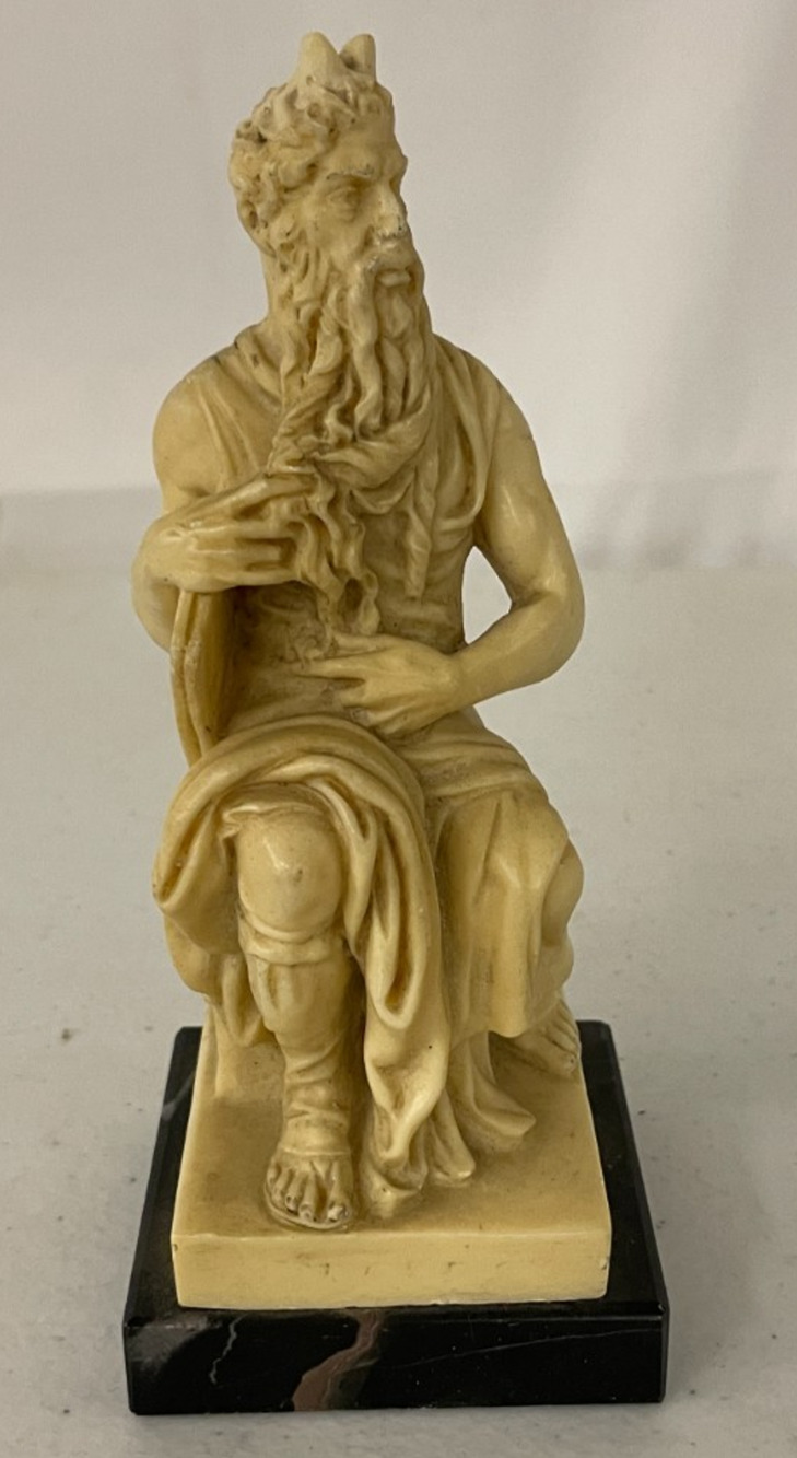 Vintage A. Santini Michaelangelo Moses Sculpture Figurine Signed Classic